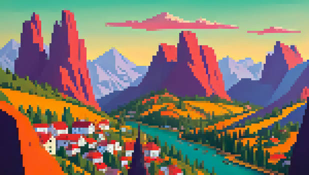 Sleepy Mountain Pixel Town