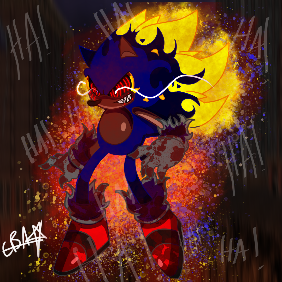 Dark Fleetway Sonic.Exe (redraw) by BLACKBEAST364 on DeviantArt