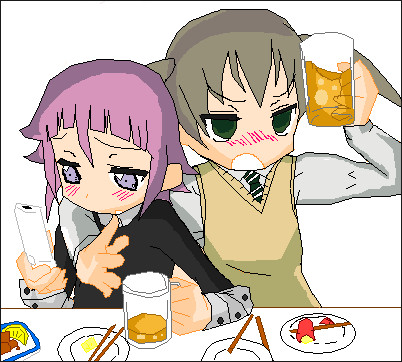 Drunken Chrona and Maka