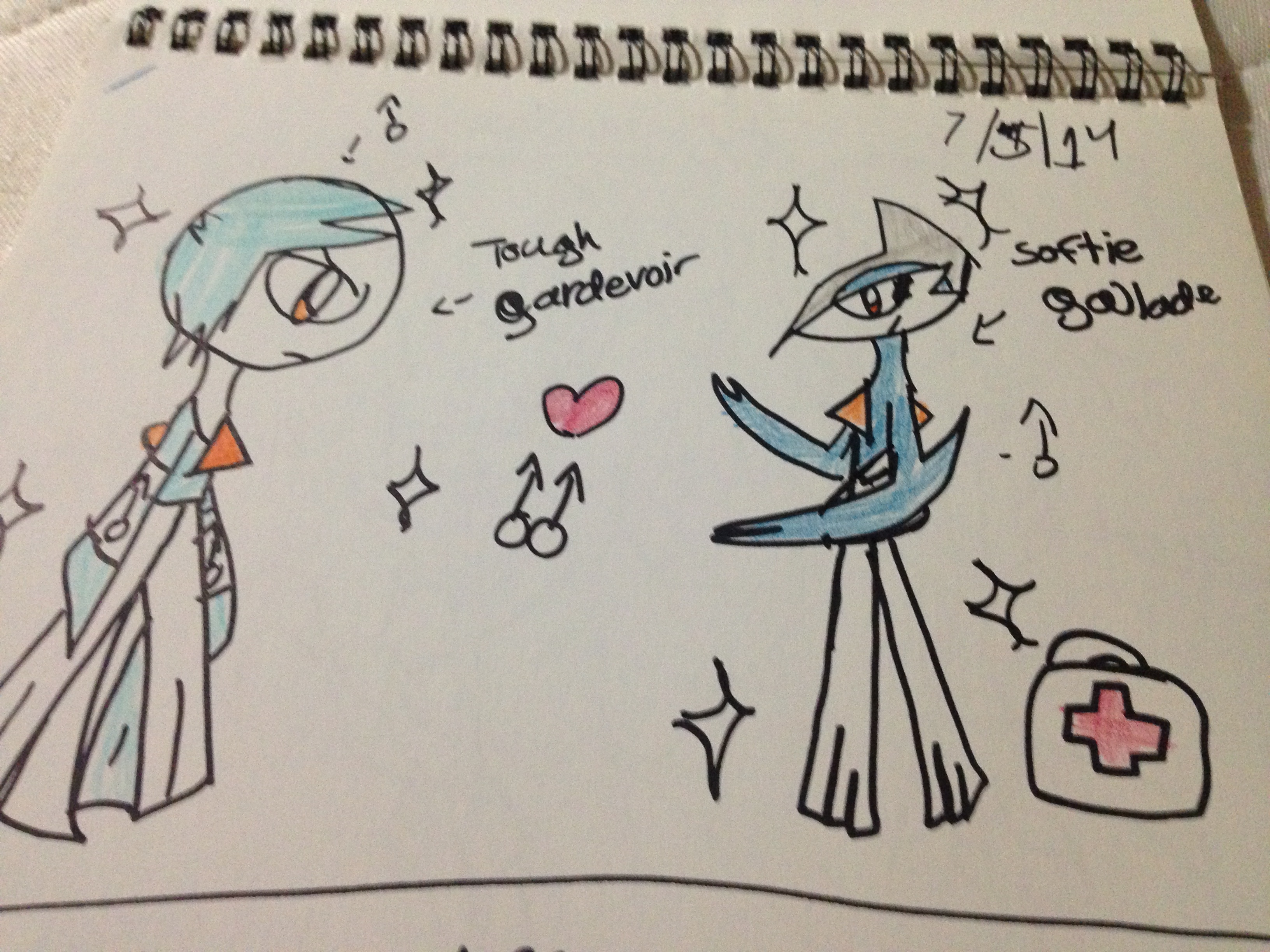 drawing strong and healthy MINMO! — gallade! (with shiny gardevoir's  color