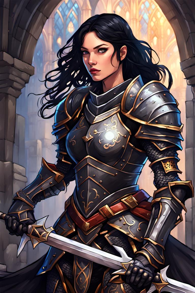 Black Haired Female Knight by mwlucke on DeviantArt