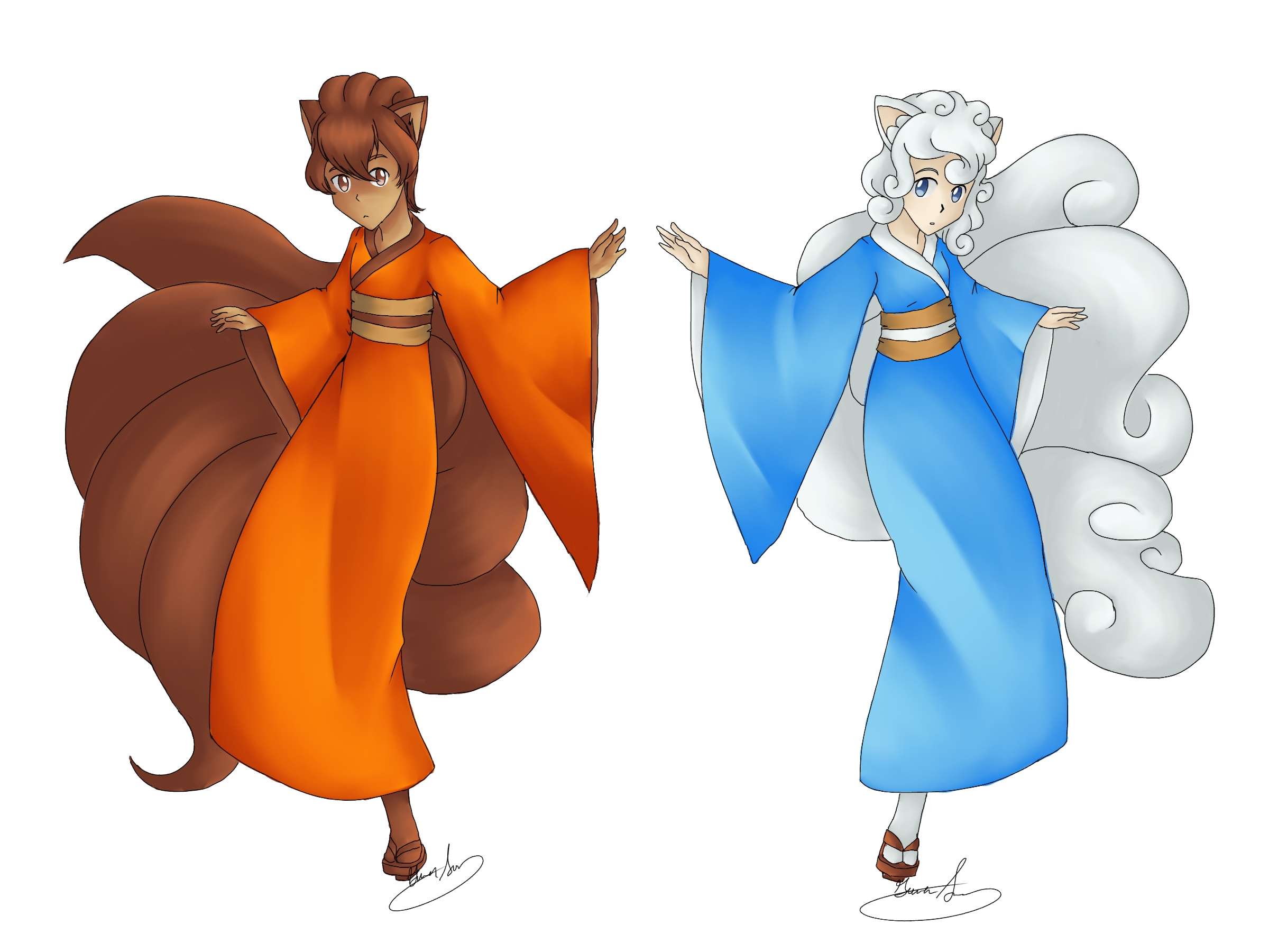 Vulpix Sisters Gijinka + Speedpaint