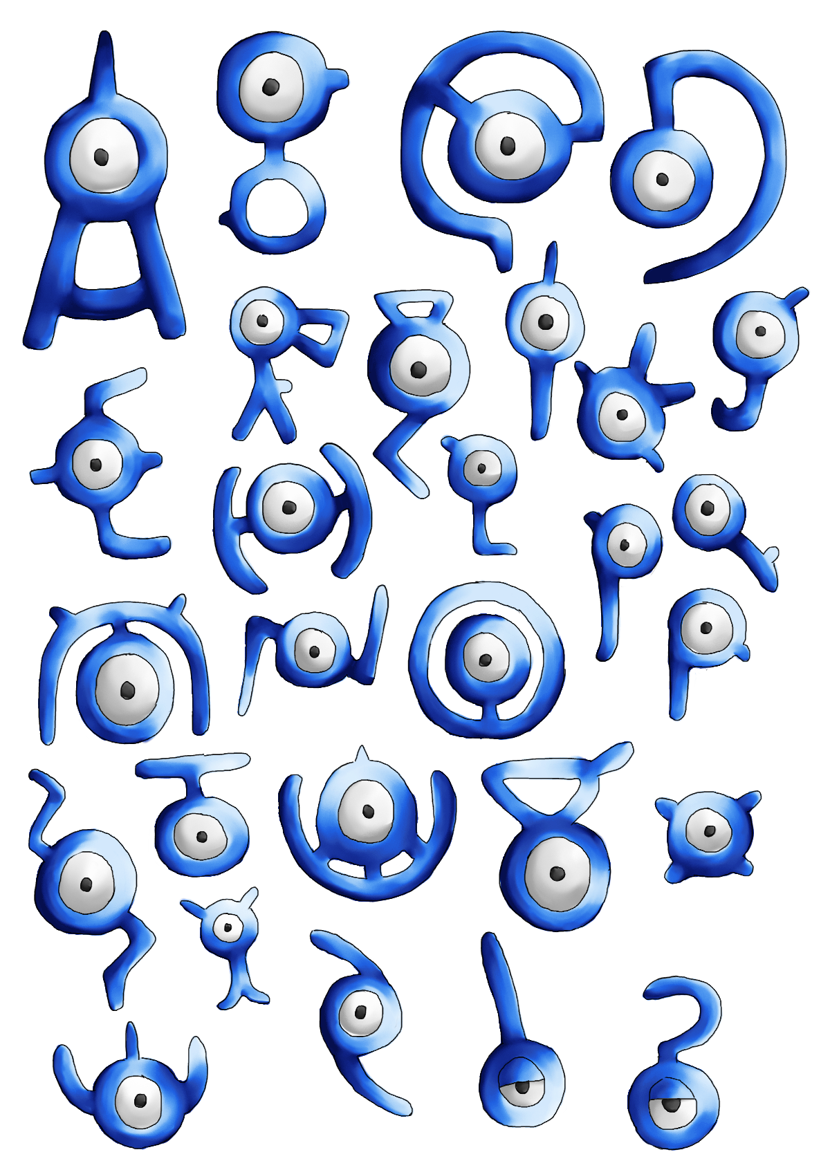 Unown Evolutions by Dervilacus on DeviantArt