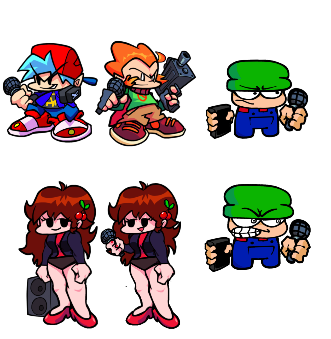 Updated some FNF:Universe backstage poses by greenft on DeviantArt