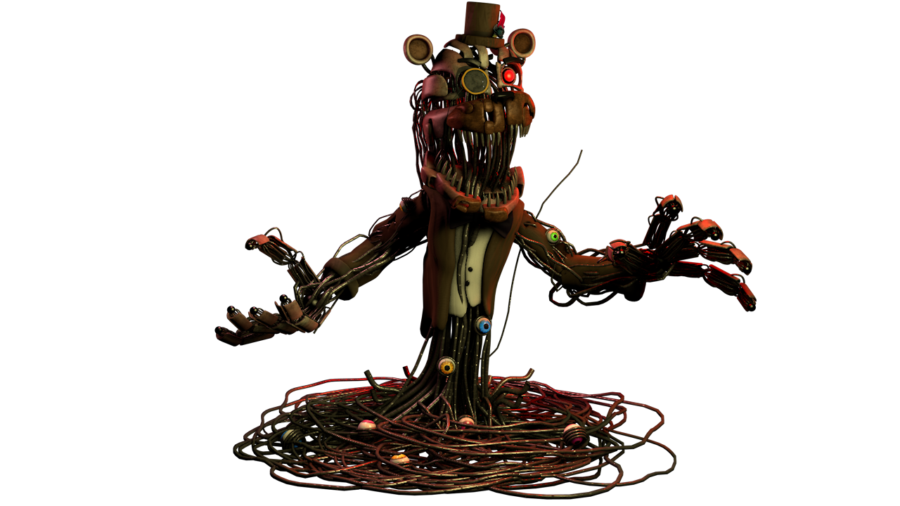 Stylized models of scraptrap and molten freddy I created, can you