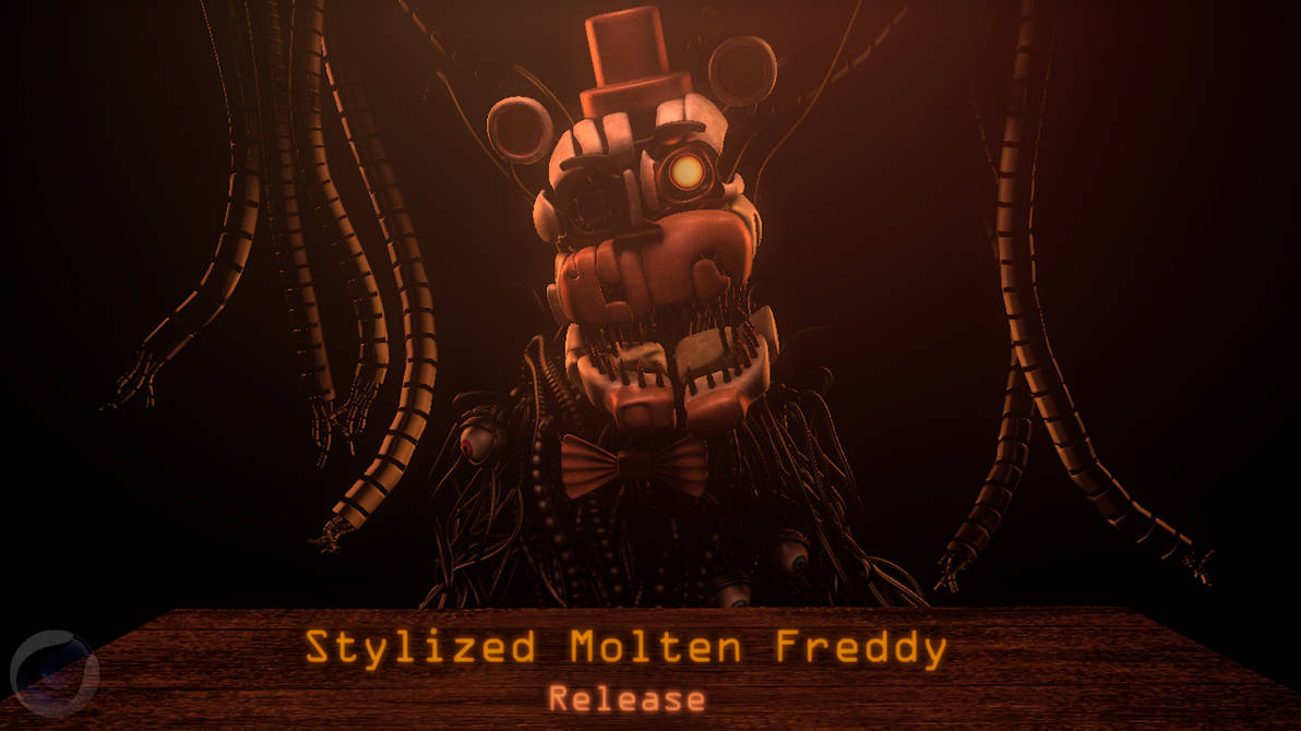 Stylized models of scraptrap and molten freddy I created, can you