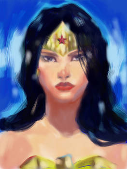 iPad sketch of Wonder Woman