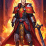 warhammer 40,000 full body Liam Neeson as an Inqui