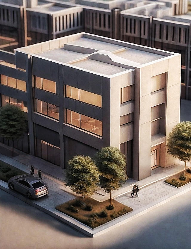 Three Story Office Building Architect Model by MontrealDigital on ...