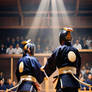 Shidokan Kendo match ,dojo background