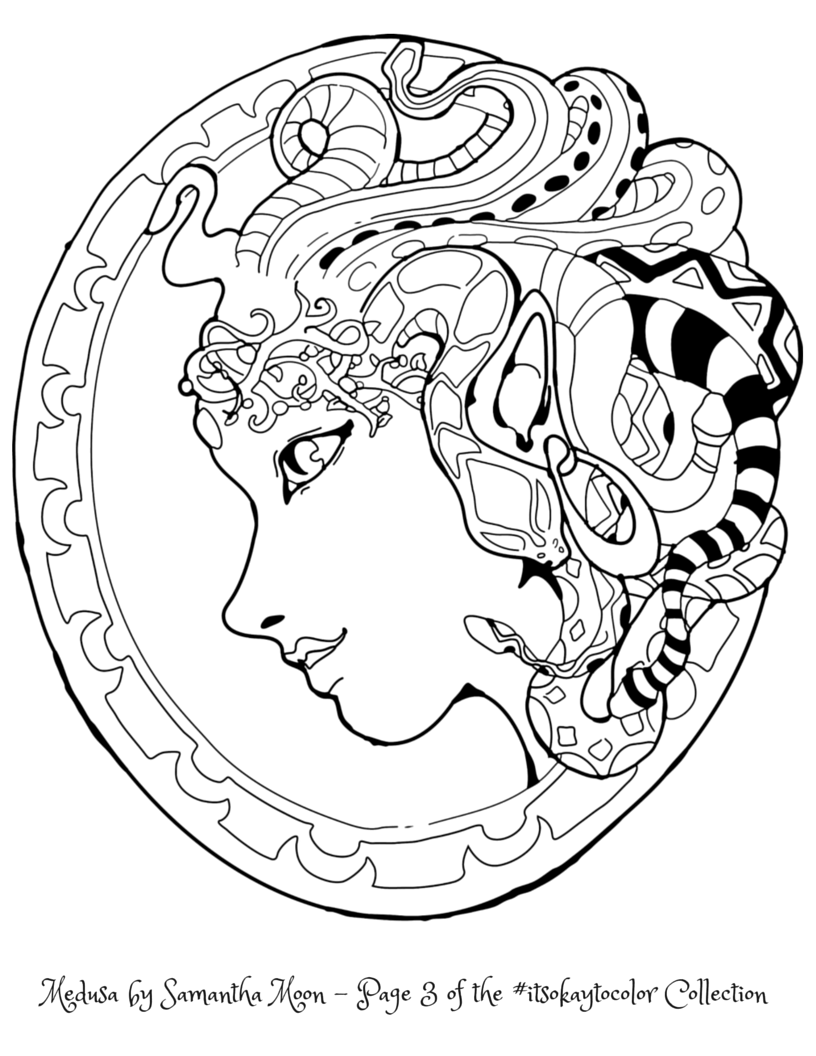 Medusa Coloring Page. by SamanthaMoon on DeviantArt