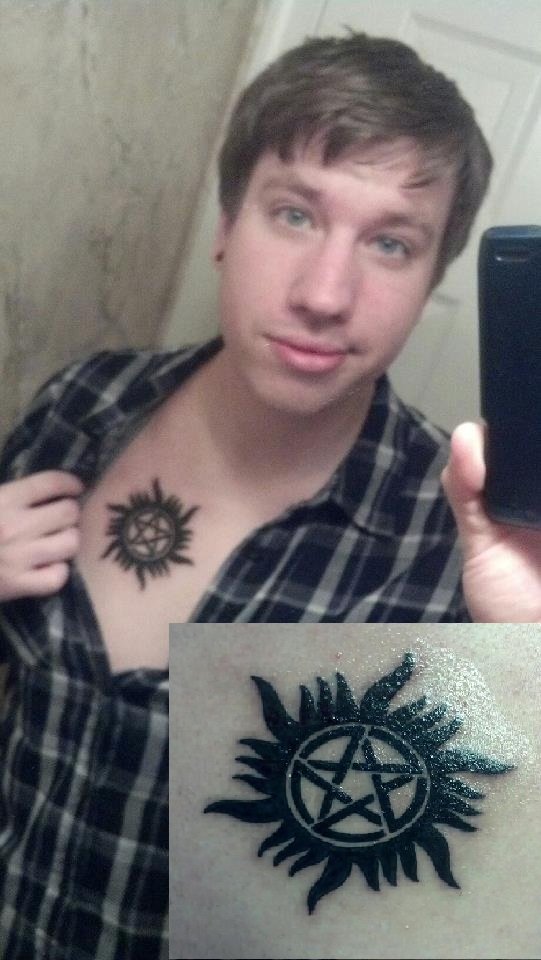 Supernatural Chest Tattoo by NitsukuCosplay on DeviantArt Supernatural Chest Tattoo by NitsukuCosplay on DeviantArt