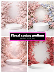 Floral spring podium backgrounds
