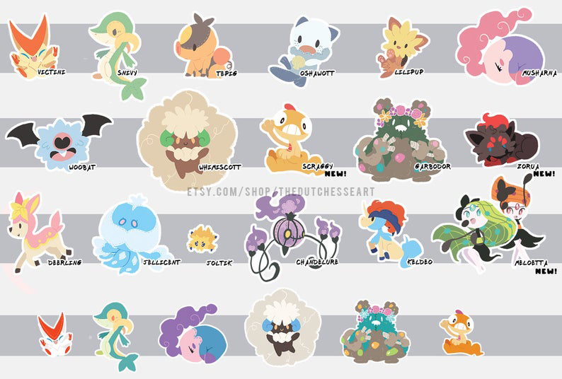 Pokemon Unova Stickers 7372