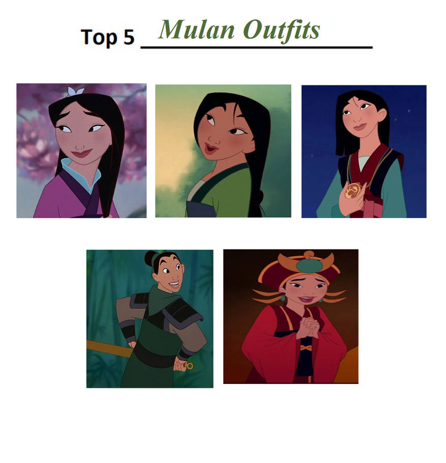 Mulan Rbti Top 5 Mulan Outfits by NurFaiza on DeviantArt
