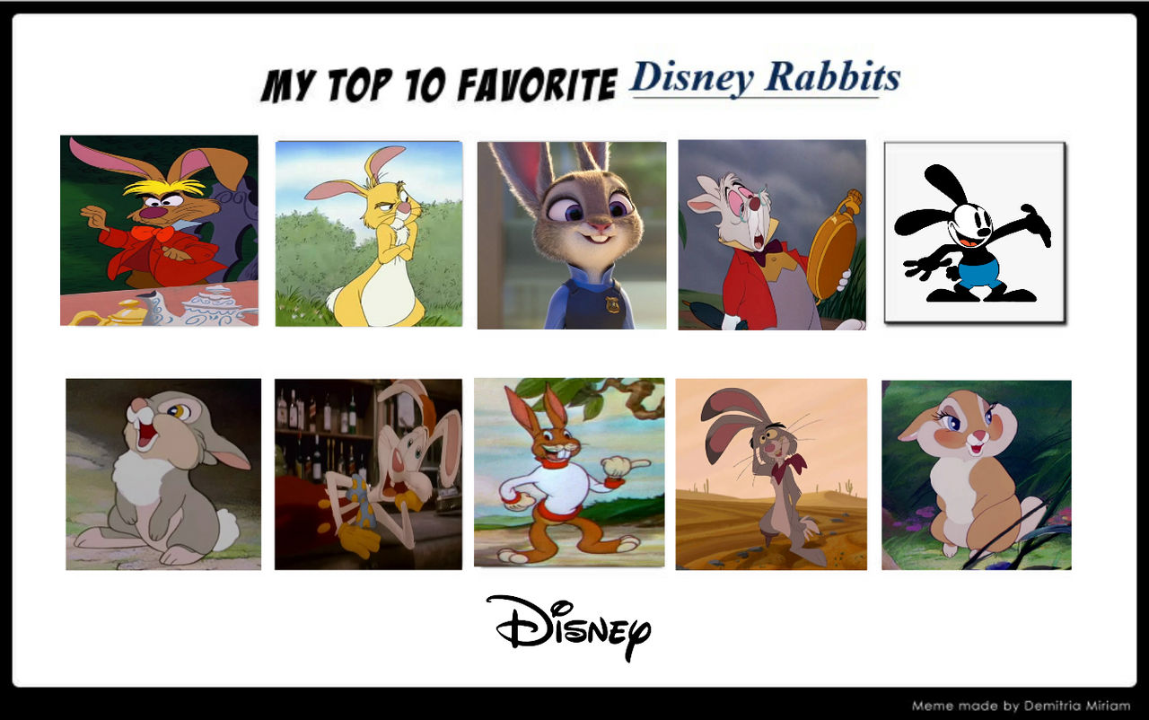 My Top 10 favourite Disney Rabbits by NurFaiza on DeviantArt