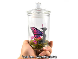Snap Dragonet Jar with Purple Ombre Monarch Dragon
