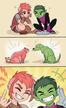 Nimona and Beast Boy