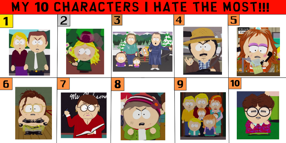 My 10 Characters I Hate The Most South Park By Sylvancircle563 On DeviantArt My 10 Characters I Hate The Most South Park By Sylvancircle563 On DeviantArt