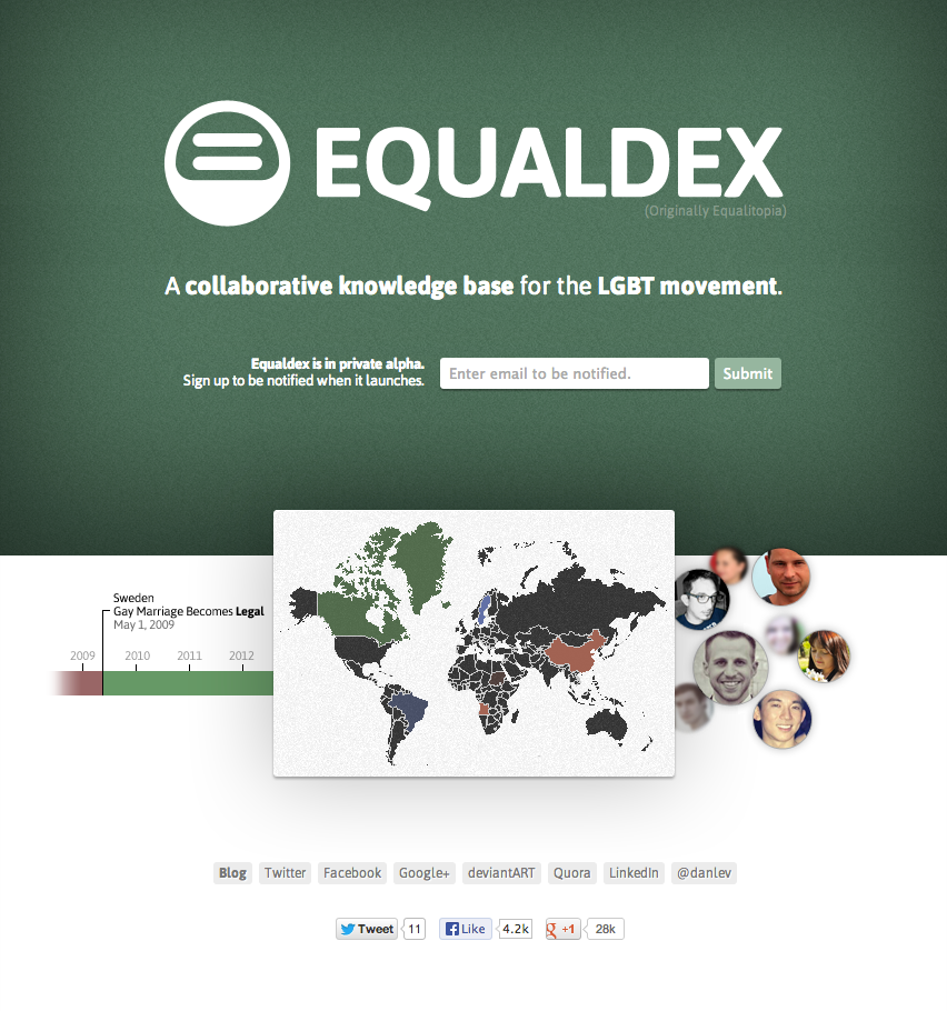 Equaldex.com Landing Page