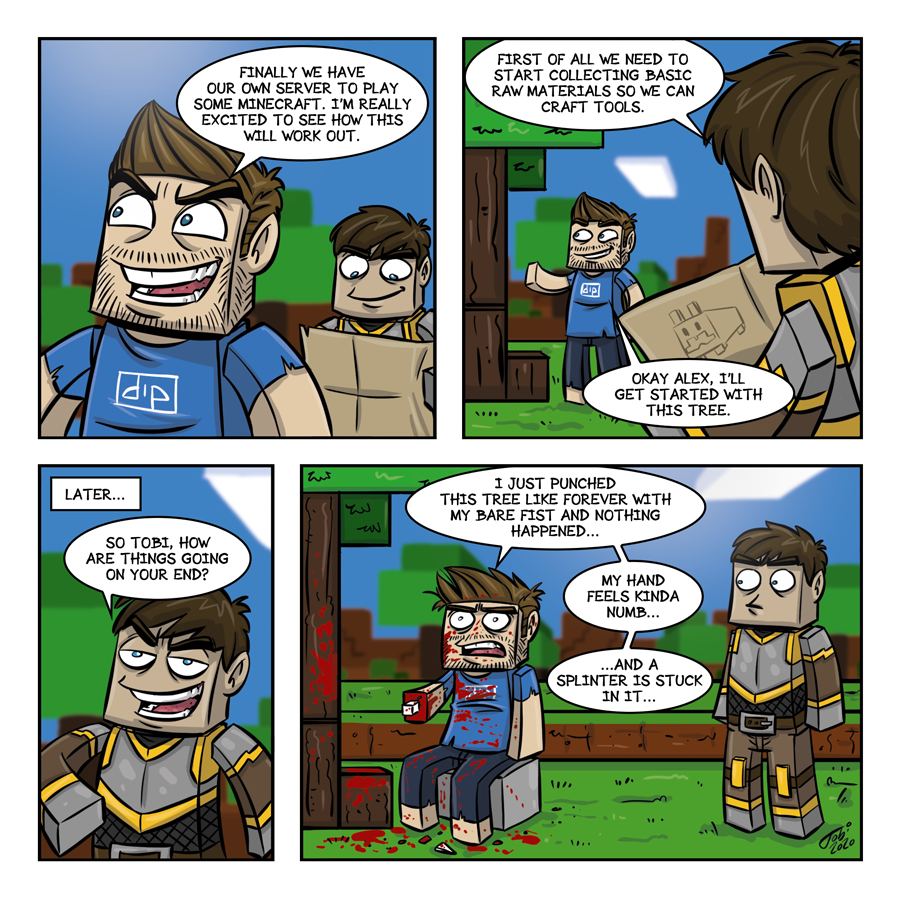 Webcomic - Games - MineCraft #01: First Steps by drawinkpaper on DeviantArt