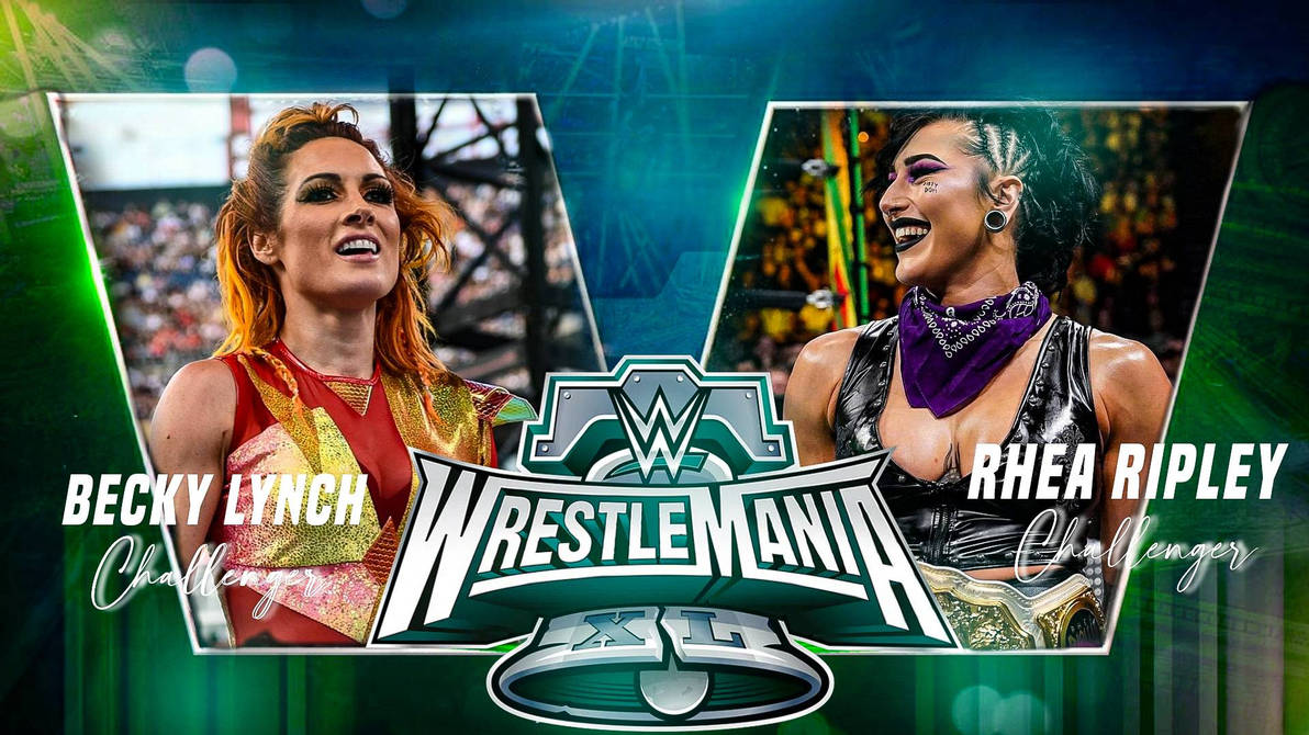 WRESTLEMANIA 40 BECKY LYNCH VS RHEA RIPLEY POSTER by rolexdesigns on ...