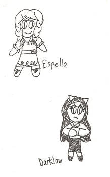 Espella and Darklaw chibi dolls