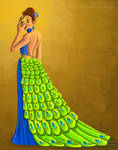 Peacock Gown by alelilie