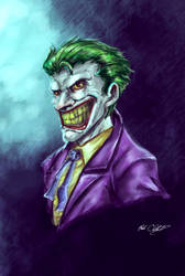 Joker painting by Mark-Clark-II