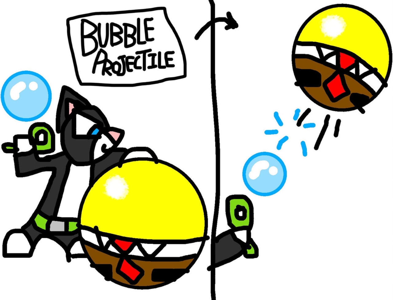 Sponge Projectile Kitty steals SpongeBob's bubble projectile by Mega-PoNEO on DeviantArt