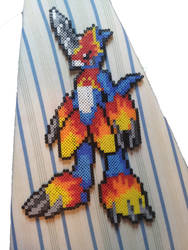 8 bit Flamedramon (perler beads)