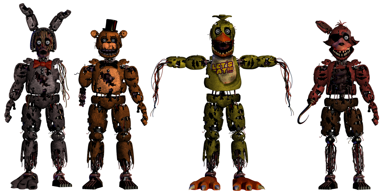 Springtraped FNaF 2 Withered animatronics by Wheat06 on DeviantArt