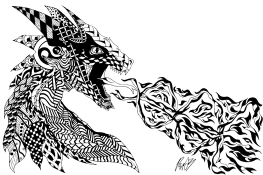 Dragon Zentangle