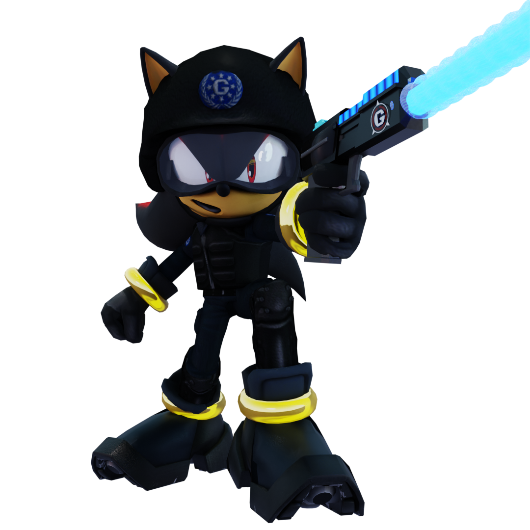 Shadow The Hedgehog — With Gun - Shadow the Hedgehog - Gallery - Sonic SCANF