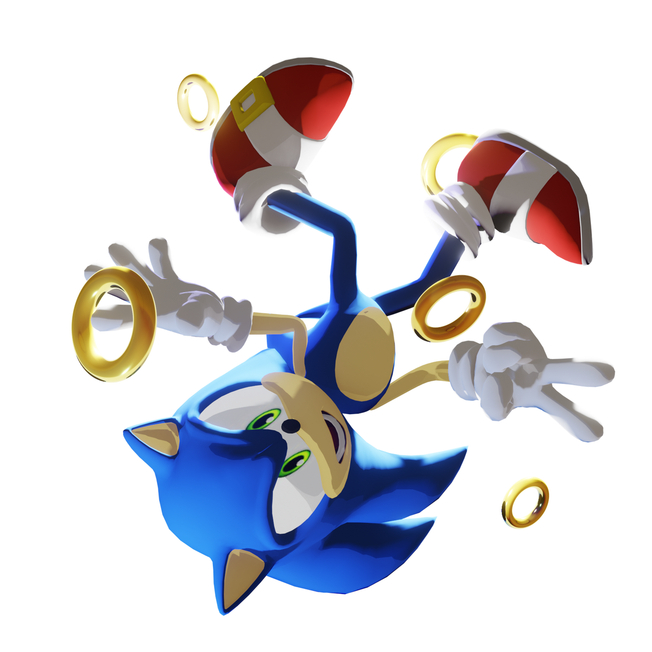 Sonic Ruing Sonic with Rings Render by SonicUnbound32 on DeviantArt