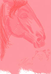 Horse colored in pink