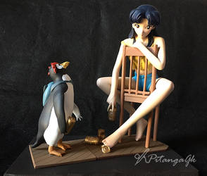 Misato and Pen Pen 1/7 - Evangelion