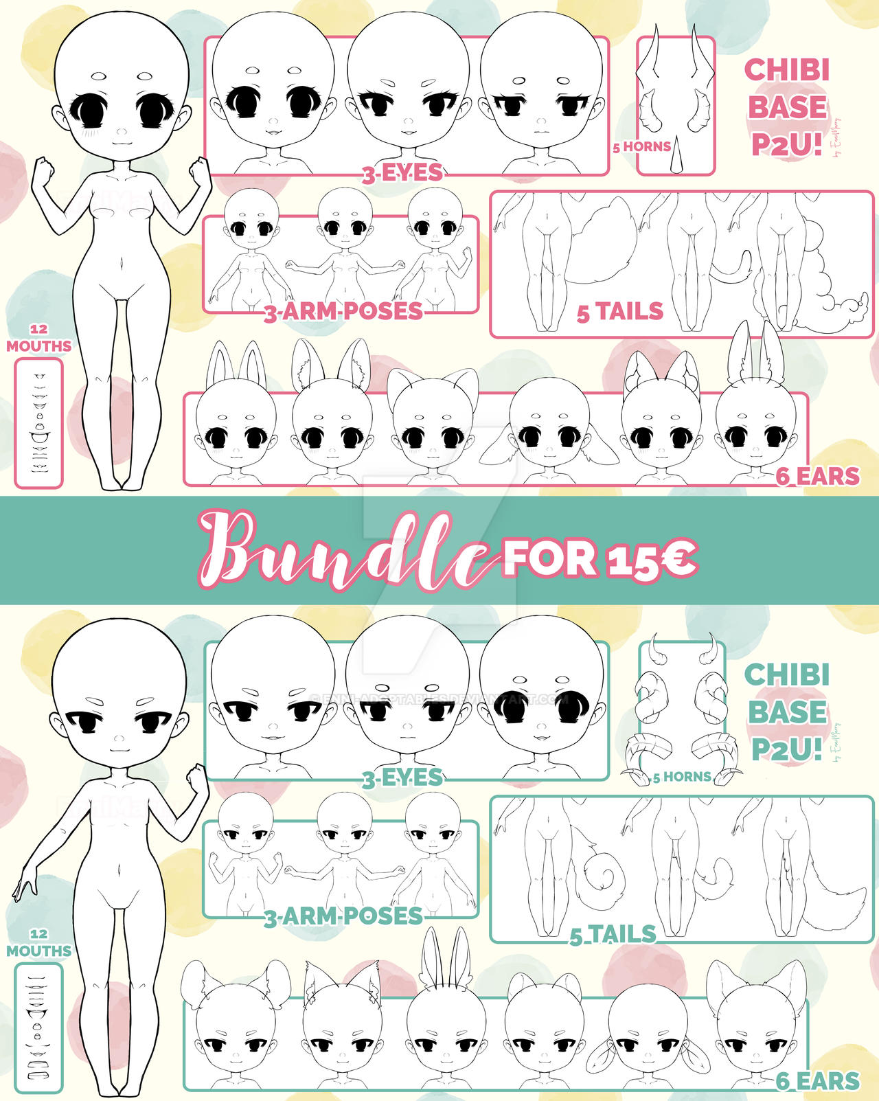 Chibi Base Kick P2U Maxi Chibi Base - Bundle by Enni-Adoptables on DeviantArt