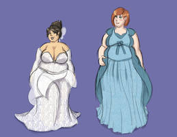 OC: Miriel and Yrdina wedding dresses