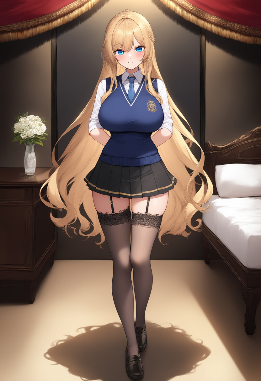Huge breasts, A full-body depiction of an elegant