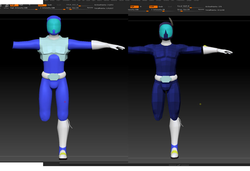 Blue Ranger Base Colors And Low Poly Model Update by jzweigii on DeviantArt