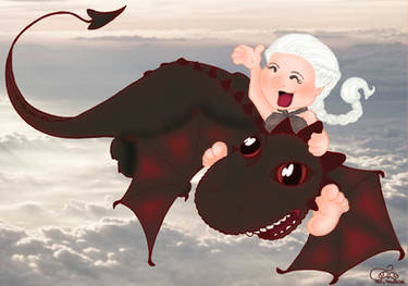 Daenerys Targaryen is dragonriding