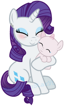 MLP Rarity and her Daugther/Son (OPEN Collab)