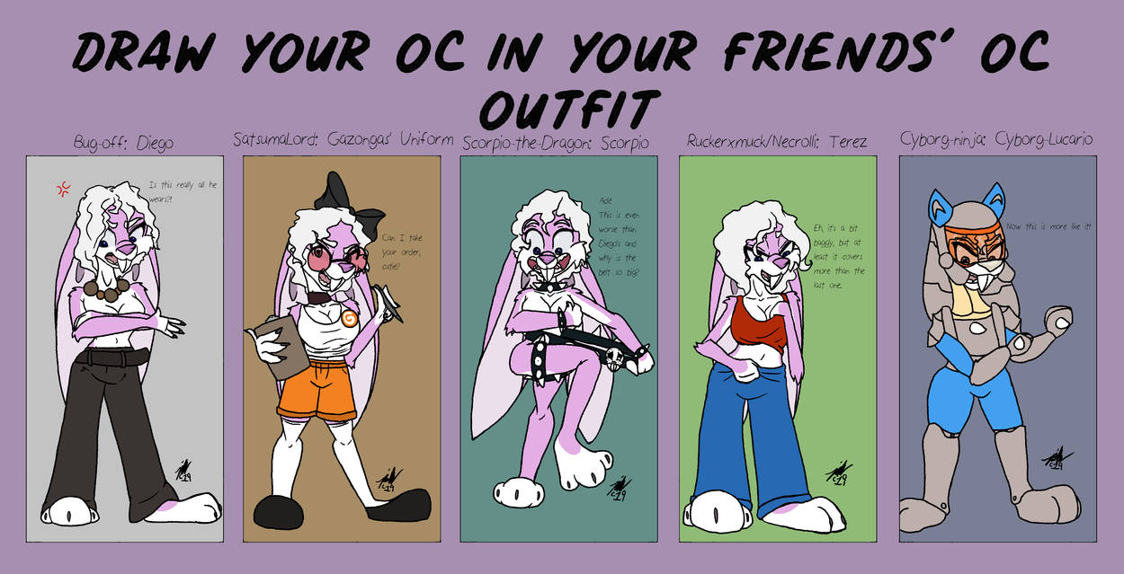 Friend OC Outfits Meme by ThatDarnFoxCreations on DeviantArt