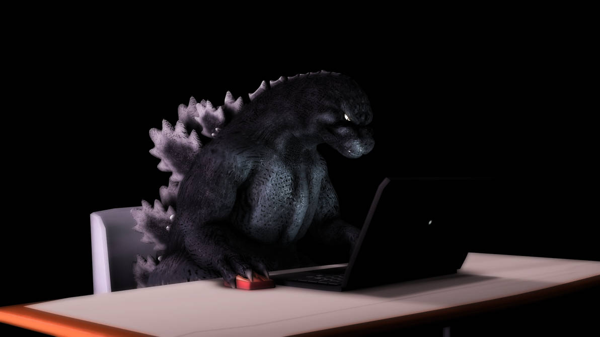 Wacky Heisei Godzilla on a computer. by MrAtrocity on DeviantArt