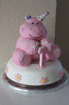 Pink Hippo Cake by annimemanga