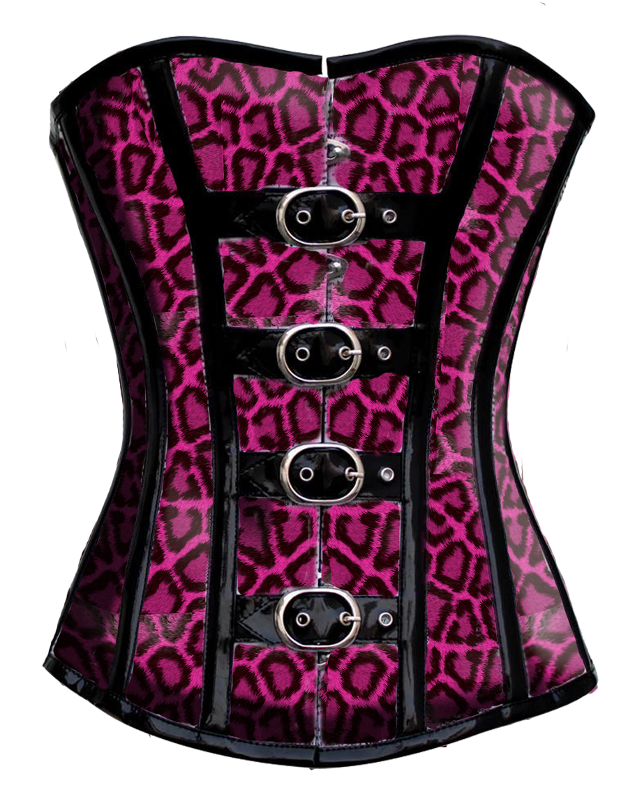 pink leopard corset