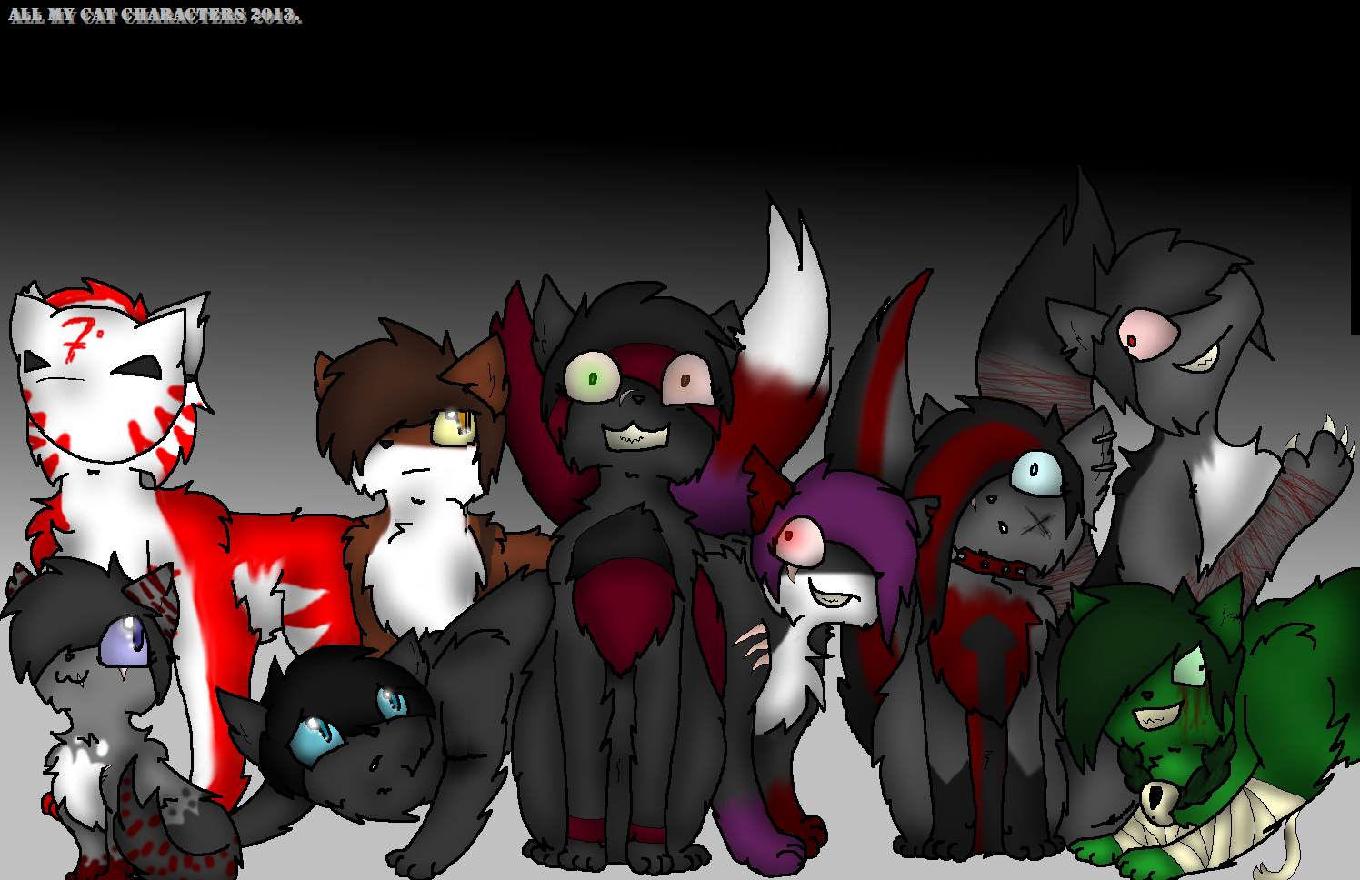 - All my cat characters 2013. ~!