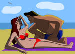 Clark Kent and Lana Lang at the Beach  by RalphandSamm55