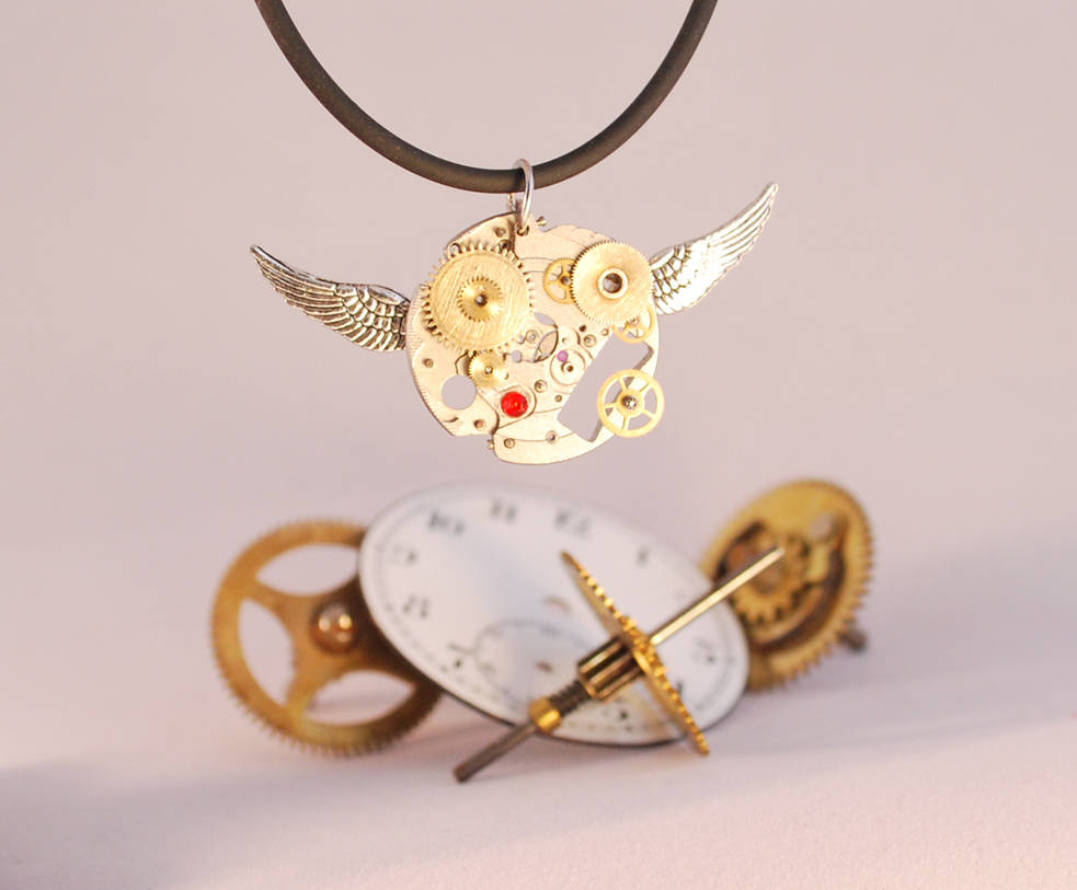 Handcrafted Steampunk Pendant Necklace by Henri-1 Handcrafted Steampunk Pendant Necklace by Henri-1
